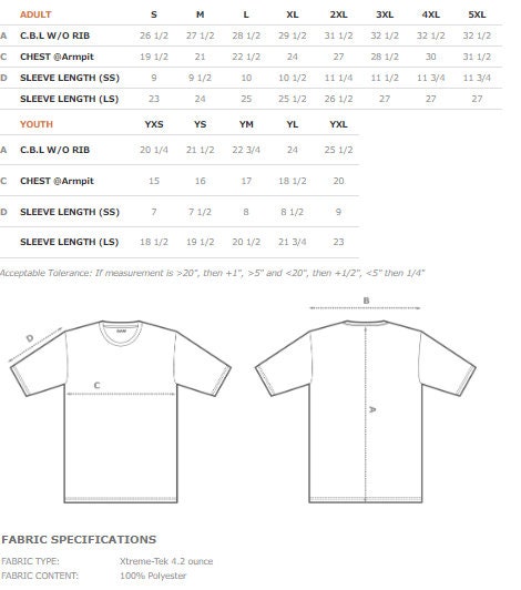 Performance Crewneck T-Shirt/UPF 50 + Moisture Wicking