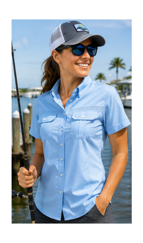 Women's Performance Fishing Shirt Custom Embroidery Available