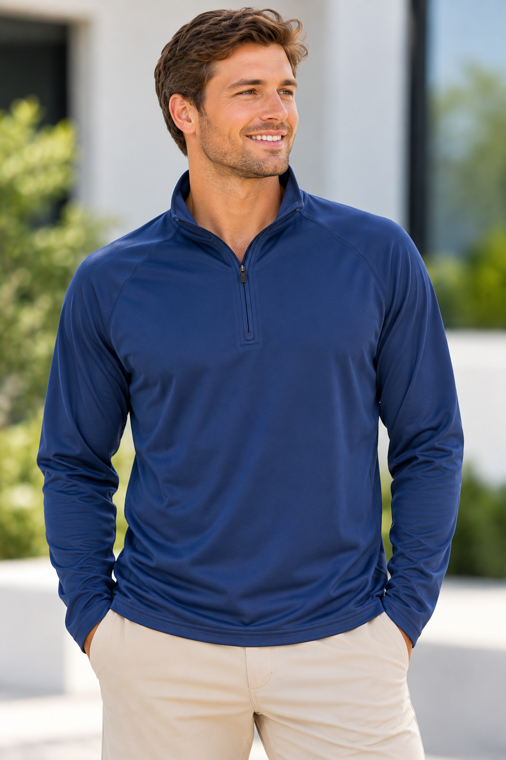 Men's Cloud Soft+ 1/4 zip pullover lifestyle